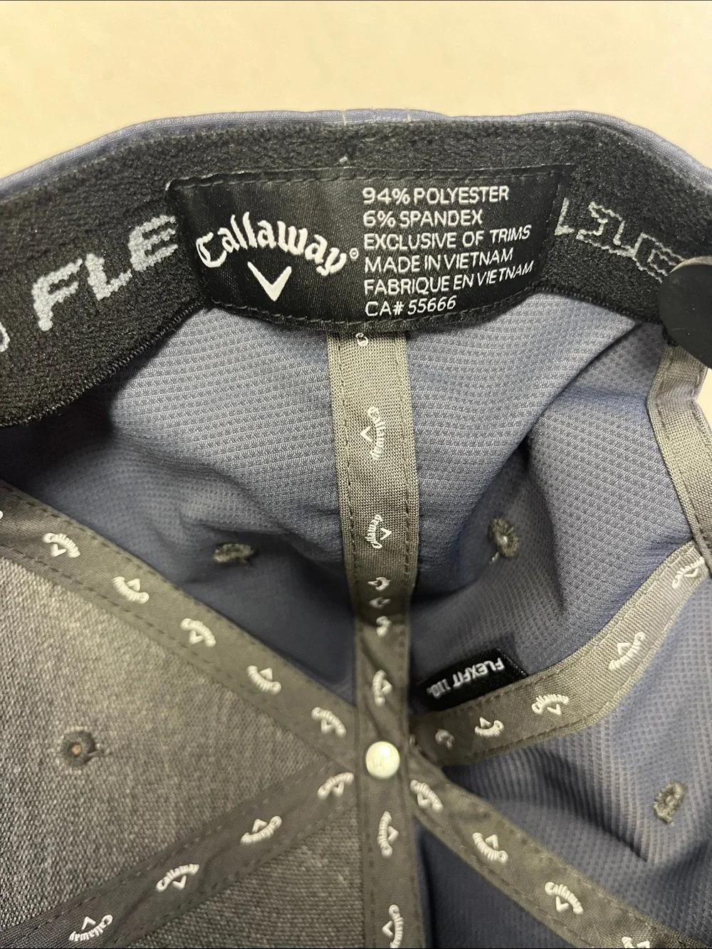 Callaway Golf Snapback Hat Gray Performance Stretch Cap Adjustable